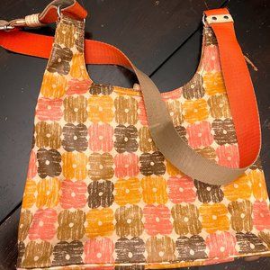 Orla Kiely coated canvas w/ leather crossbody bag purse floral print adjustable